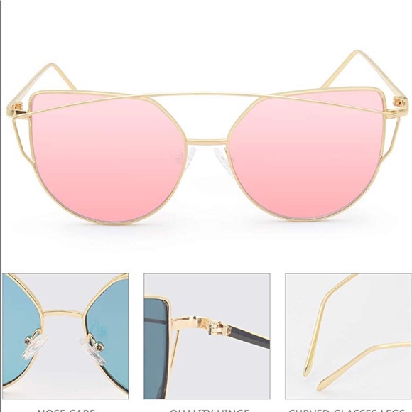 Gold and pink aviator mirrored sunnies - Picture 5 of 8